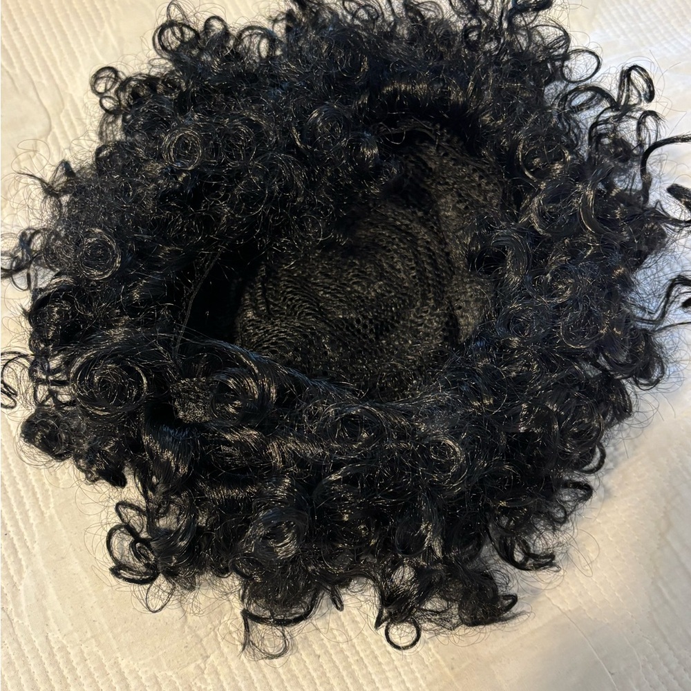 Curly Black Hairpiece